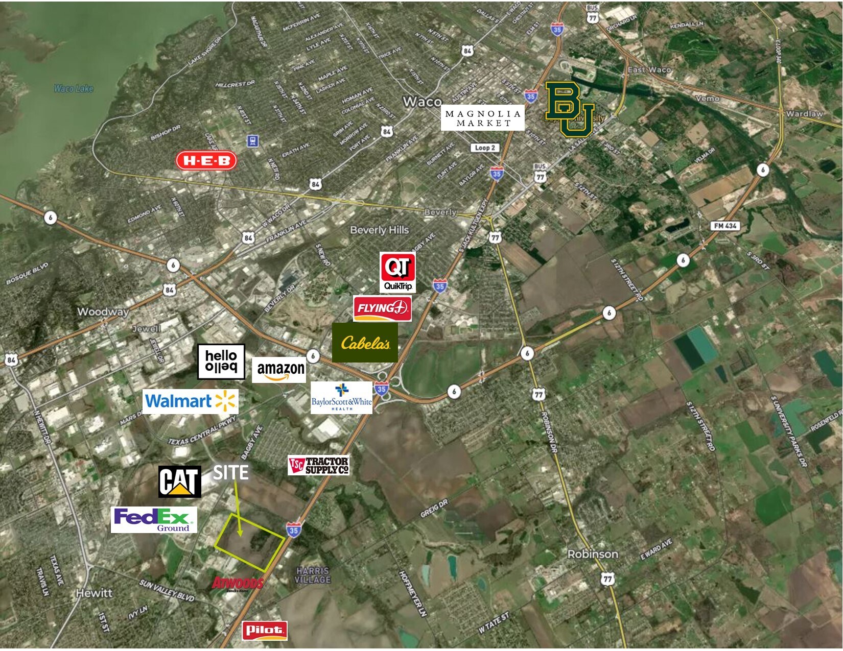 S IH35, Hewitt, TX 76643 +/ 129.76 Acres, WACO ETJ