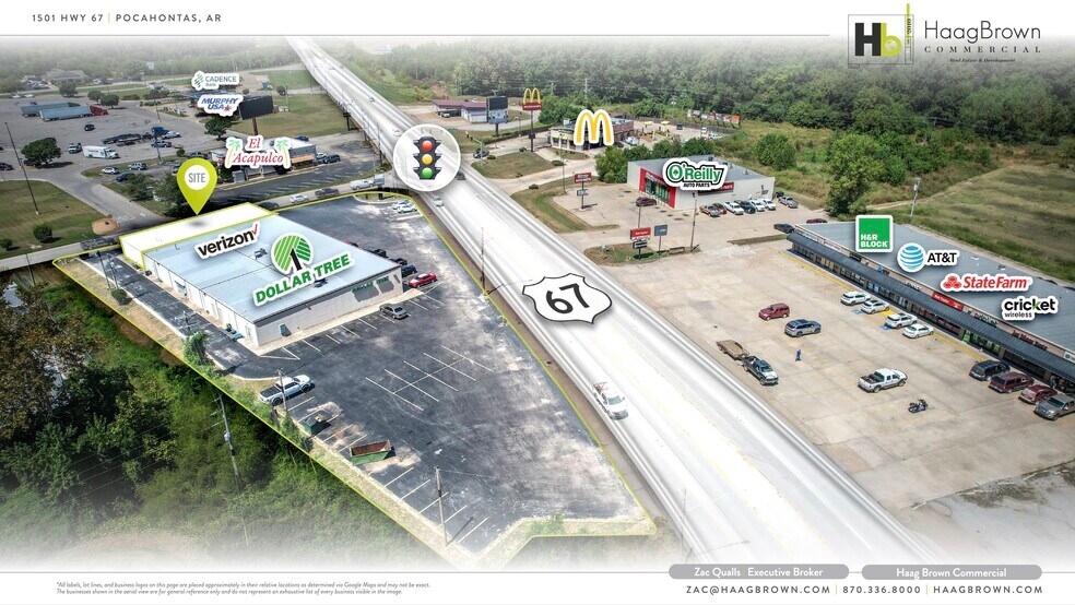 1501-1507 Highway 67 S, Pocahontas, AR for lease - Aerial - Image 3 of 4