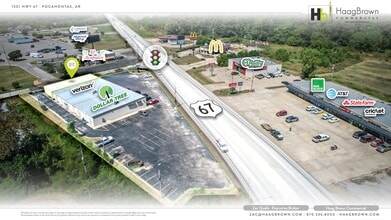 1501-1507 Highway 67 S, Pocahontas, AR - AERIAL  map view - Image1