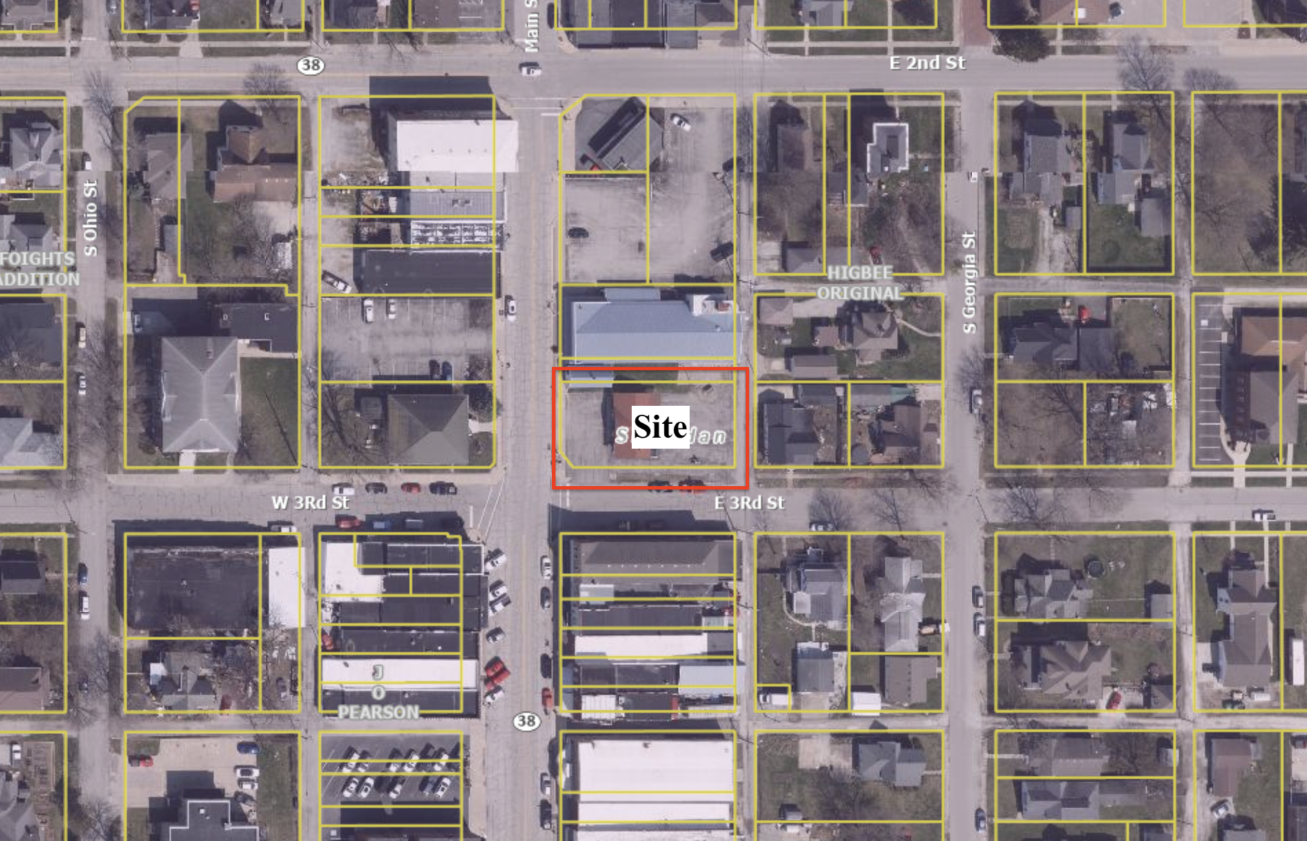 215 Main, Sheridan, IN for lease Aerial- Image 1 of 2