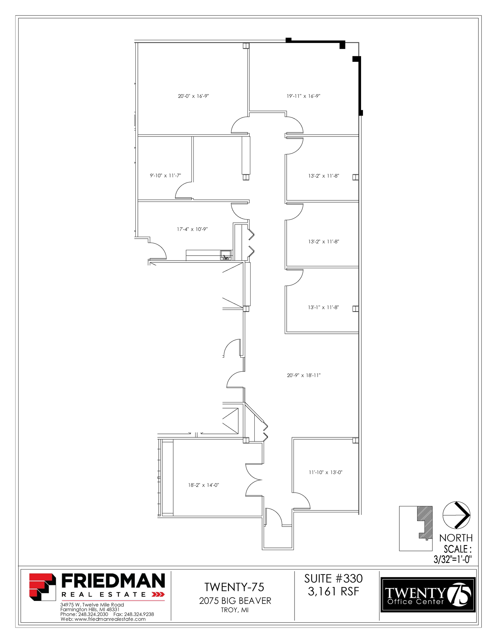 2075 W Big Beaver Rd, Troy, MI for lease Floor Plan- Image 1 of 2