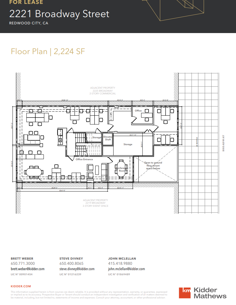 2209-2223 Broadway St, Redwood City, CA for lease Floor Plan- Image 1 of 1