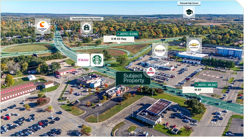 1185 M-89, Plainwell, MI for sale - Aerial - Image 2 of 3