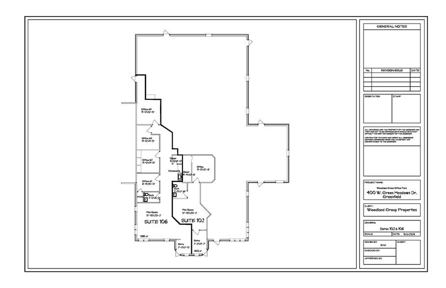 400 W Green Meadows Dr, Greenfield, IN for lease - Floor Plan - Image 3 of 4