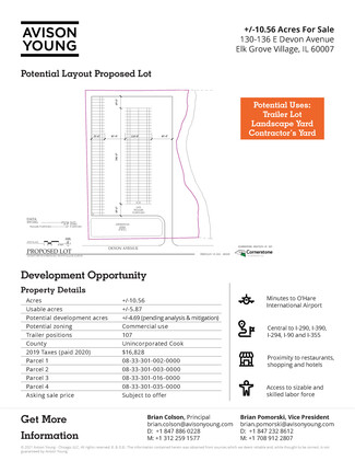 More details for 132 Devon Avenue, Elk Grove Village, IL - Land for Sale