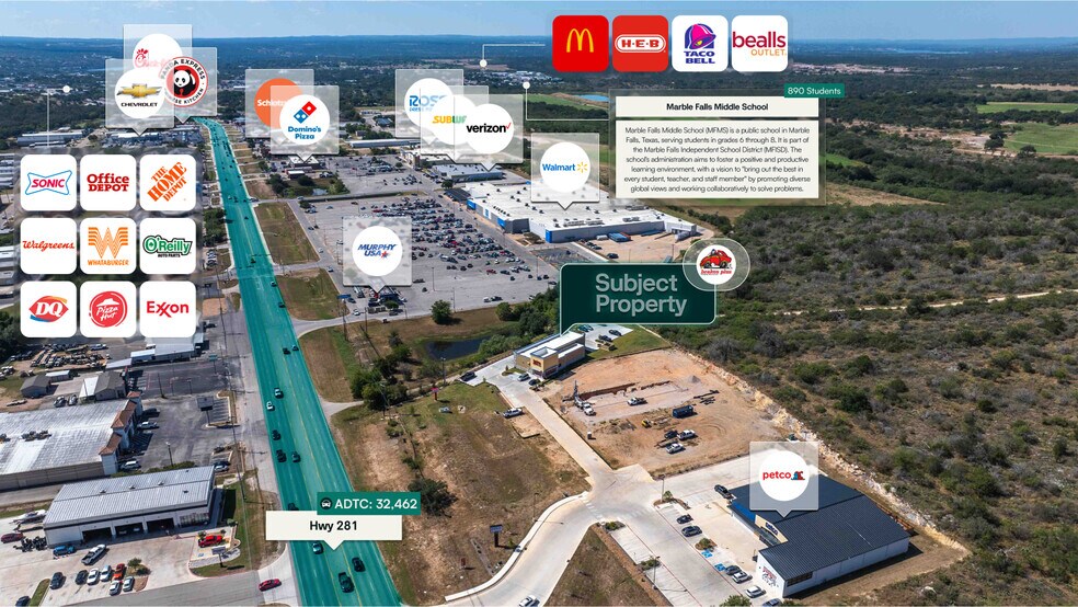 2900 U.S. 281 hwy, Marble Falls, TX for sale - Aerial - Image 3 of 3