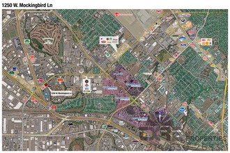 1250 W Mockingbird Ln, Dallas, TX - aerial  map view