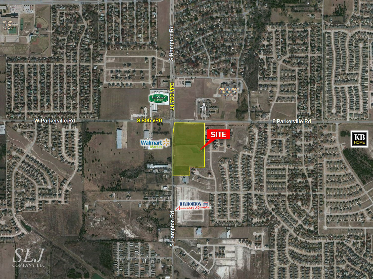 S Hampton Rd & E Parkerville Rd, DeSoto, TX for lease Aerial- Image 1 of 5