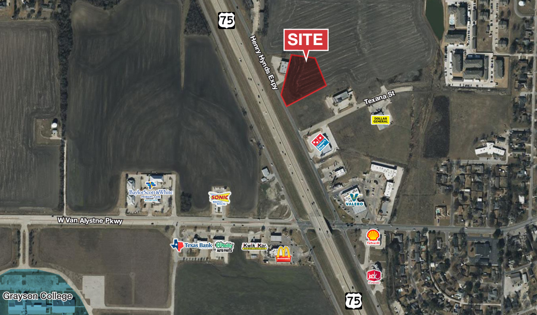 NEC US Highway 75 & Texana St, Van Alstyne, TX for lease Aerial- Image 1 of 8