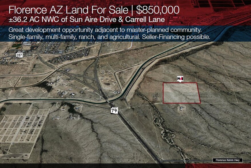 NWC Sun Aire Dr & Carrell Ln, Florence, AZ for sale - Aerial - Image 1 of 4