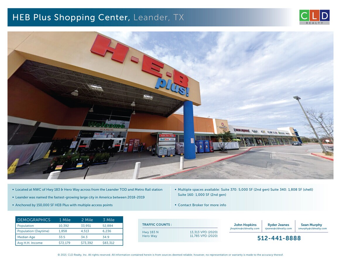 651 N US Highway 183, Leander, TX 78641 H.E.B Plus