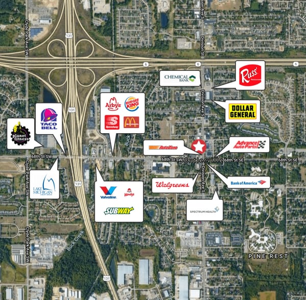 6701-6725 S Division Ave, Grand Rapids, MI for lease - Aerial - Image 2 of 7