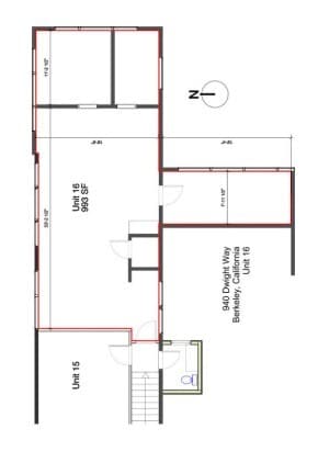 940 Dwight Way, Berkeley, CA 94710 - Unit 16 -  - Floor Plan - Image 1 of 1