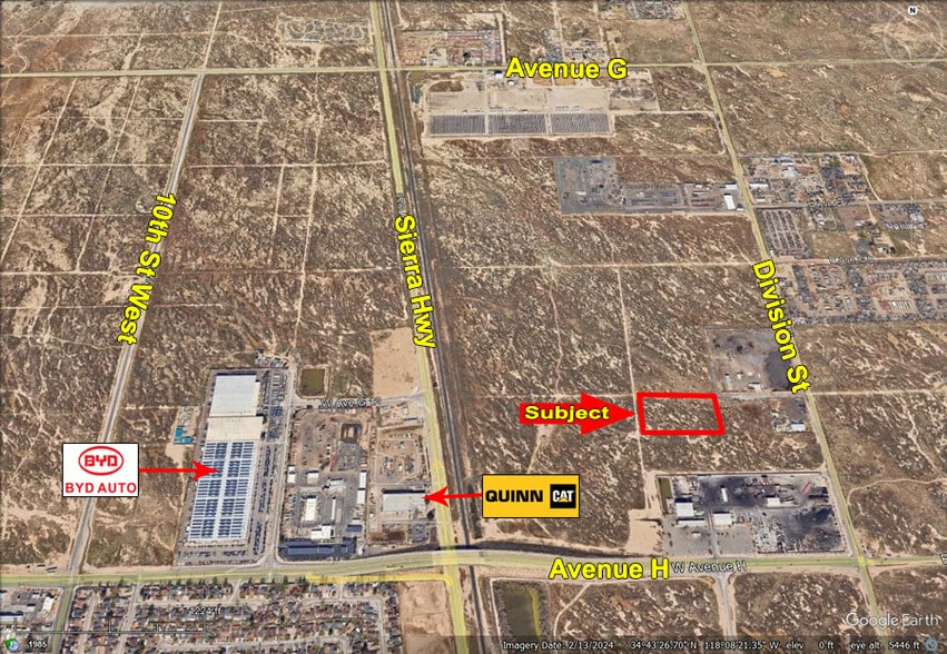 Ave G-12 near Division St, Lancaster, CA for sale - Aerial - Image 1 of 2