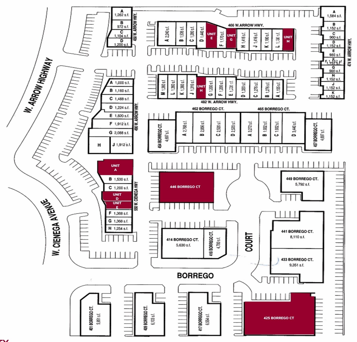 414-418 Borrego Ct, San Dimas, CA for lease Site Plan- Image 1 of 1