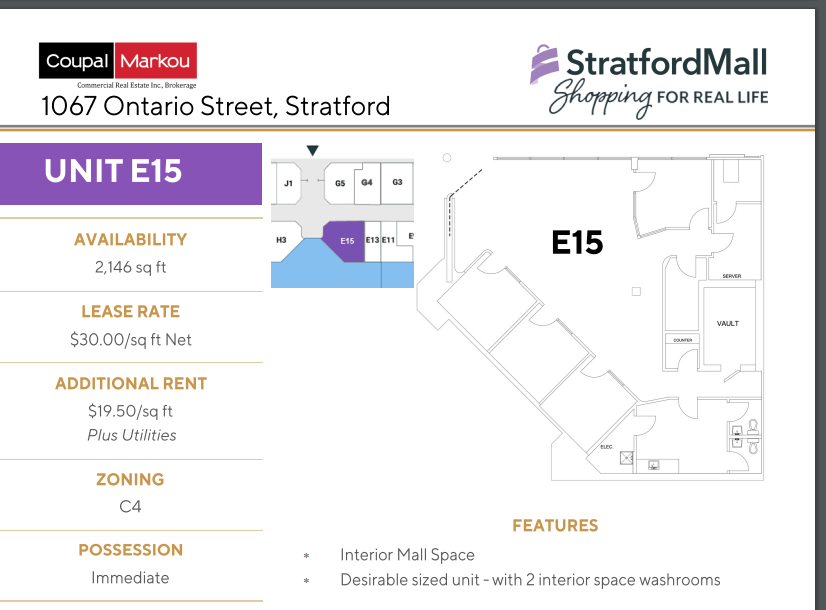 1067 Ontario St, Stratford, ON for lease Floor Plan- Image 1 of 1