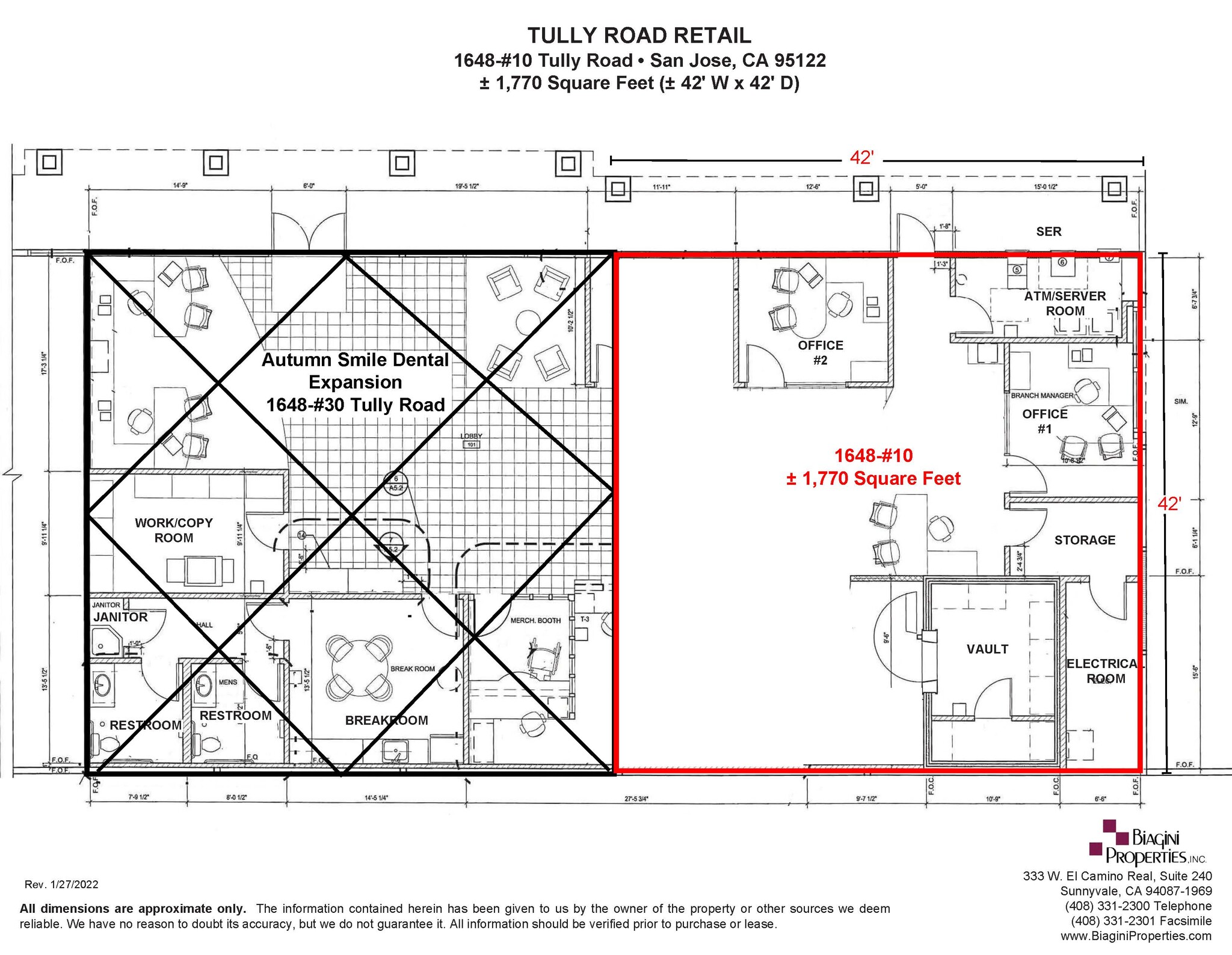 1648 Tully Rd, San Jose, CA for lease Floor Plan- Image 1 of 1