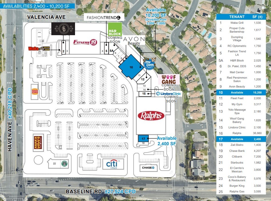 7201-7269 Haven Ave, Rancho Cucamonga, CA for lease Site Plan- Image 1 of 1