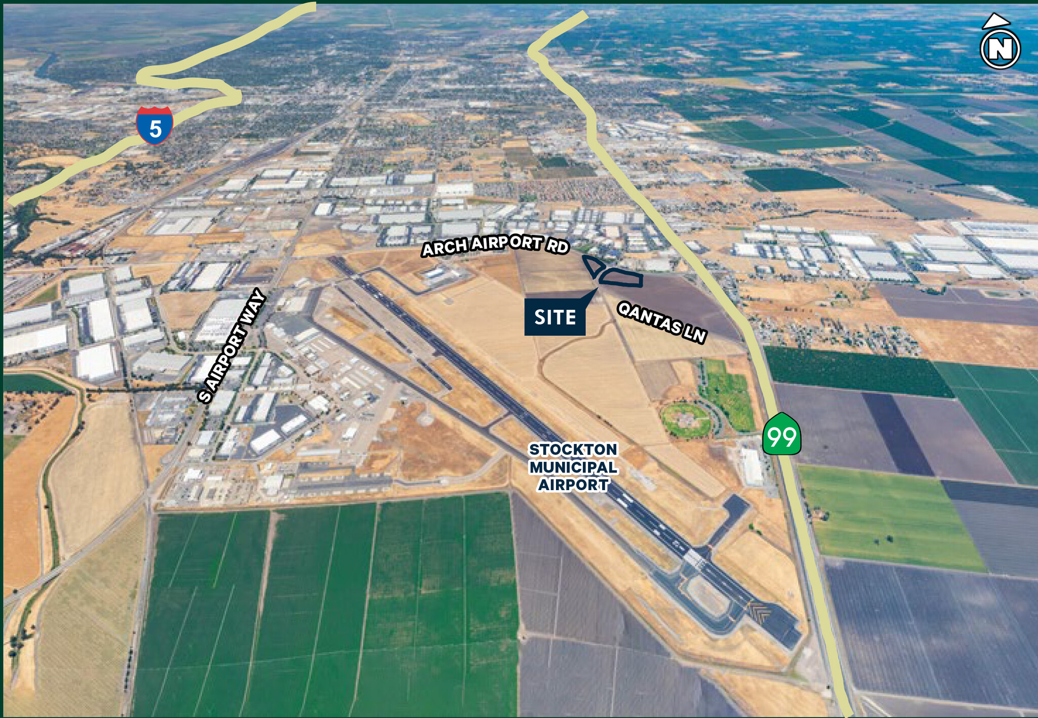 Arch Airport, Stockton, CA for lease Aerial- Image 1 of 6