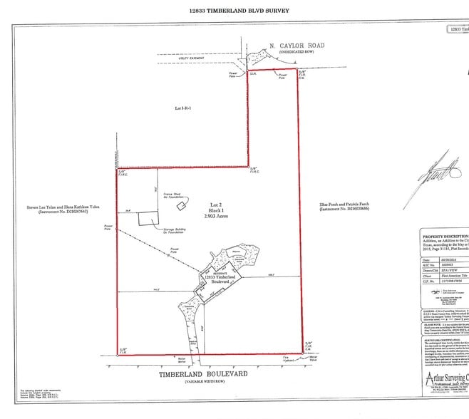 12833 Timberland Blvd, Fort Worth, TX for sale - Plat Map - Image 1 of 1