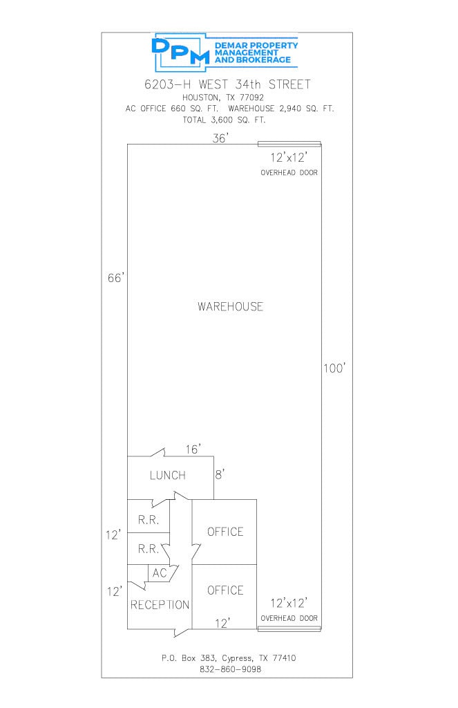6201-6205 W 34th St, Houston, TX for lease Floor Plan- Image 1 of 1