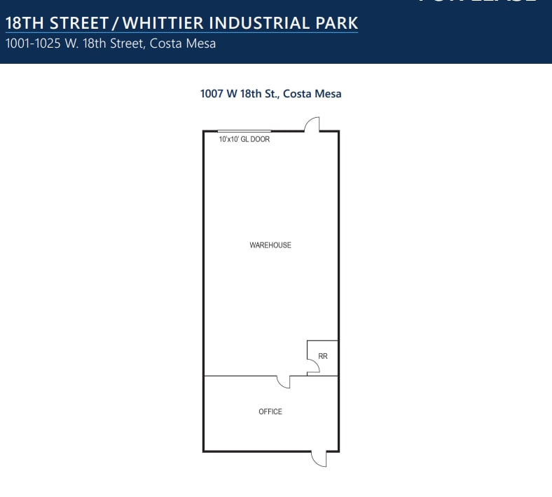 1001-1025 W 18th St, Costa Mesa, CA for lease Floor Plan- Image 1 of 1