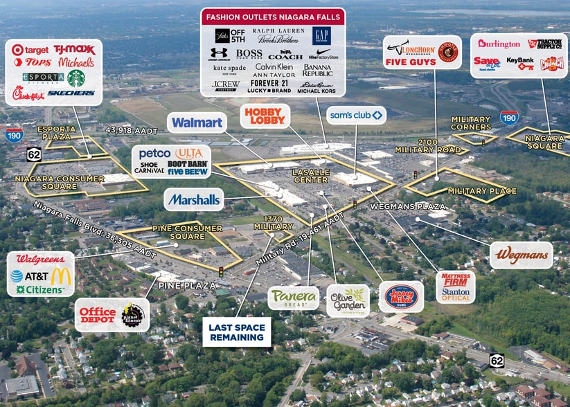 1370 Military Rd, Niagara Falls, NY for lease - Aerial - Image 2 of 2