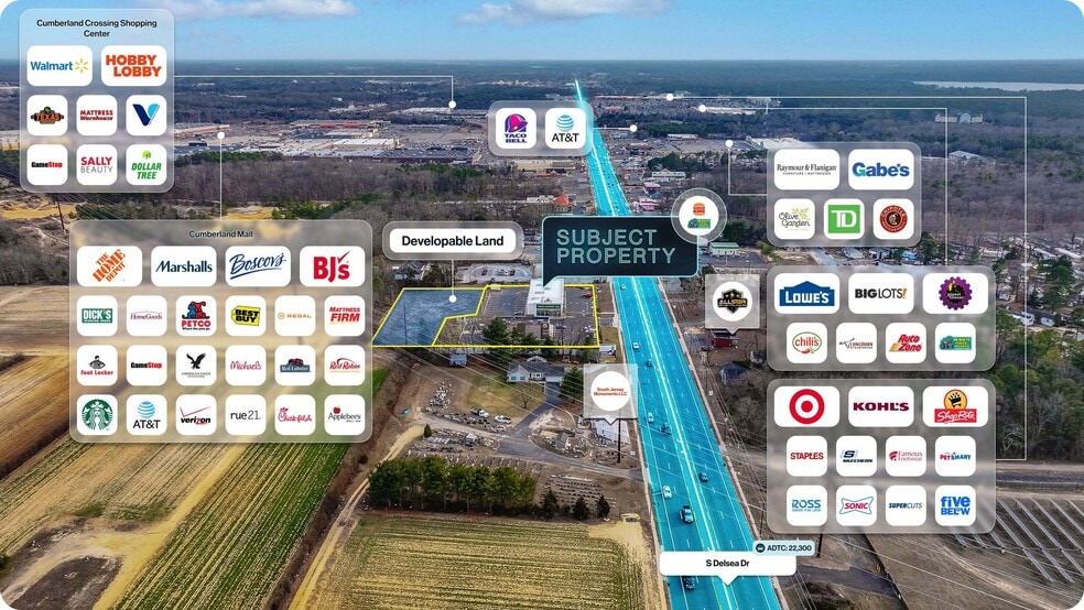 3403 S Delsea Dr, Vineland, NJ for sale - Aerial - Image 2 of 2