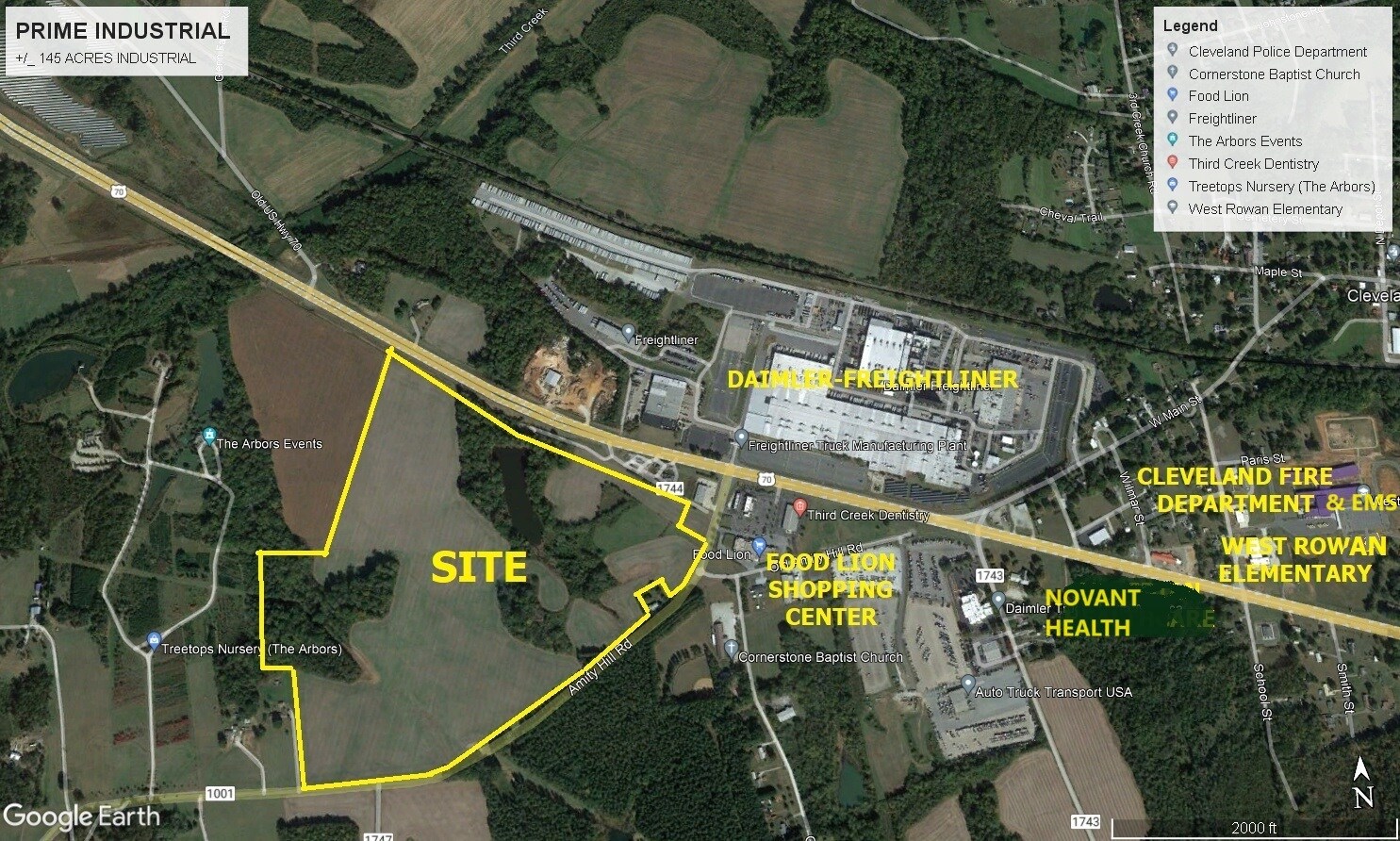 US 70 & Amity Hill Rd, Cleveland, NC 27013 BEST INDUSTRIAL SITE IN NC