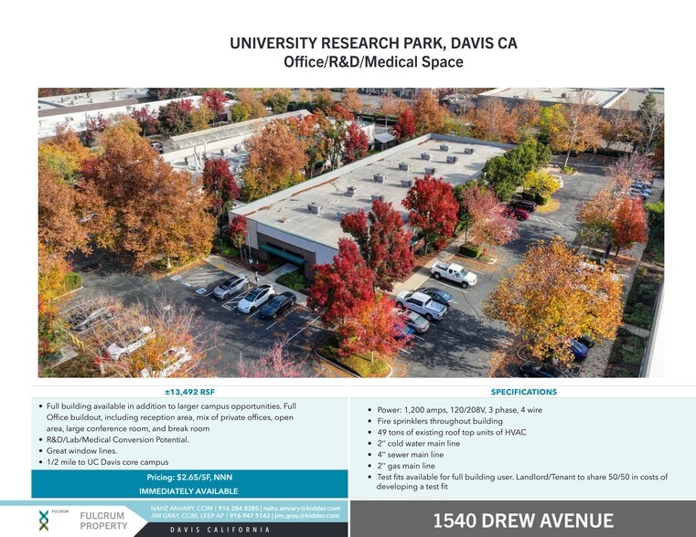 1540 Drew Ave, Davis, CA for lease - Site Plan - Image 1 of 9