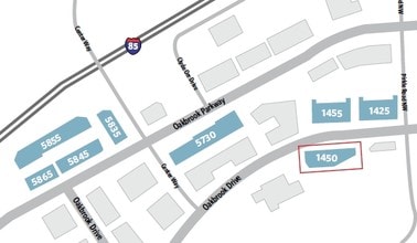 1450 Oakbrook Dr, Norcross, GA - AERIAL  map view
