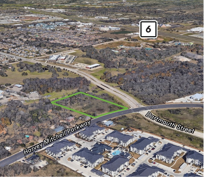 NWC of Harvey Mitchell Parkway South and Dartmouth, College Station, TX for sale - Aerial - Image 3 of 3