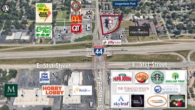 4815 S Harvard Ave, Tulsa, OK - AERIAL  map view