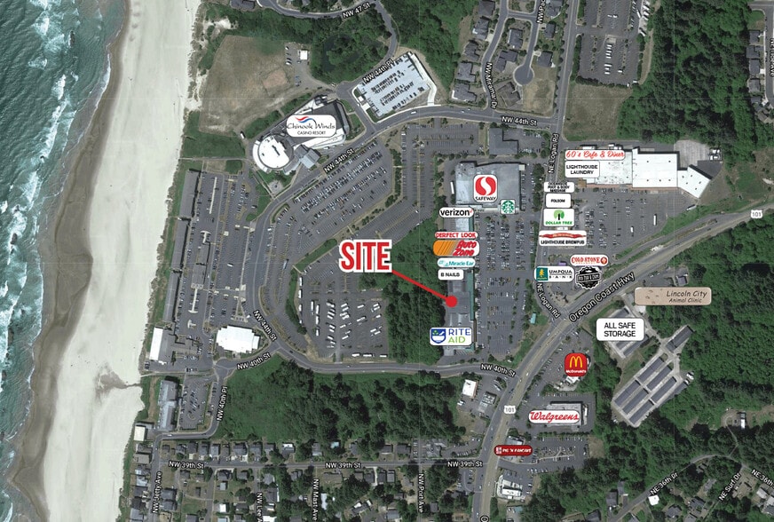 4041-4101 NW Logan Rd, Lincoln City, OR for lease - Aerial - Image 3 of 3