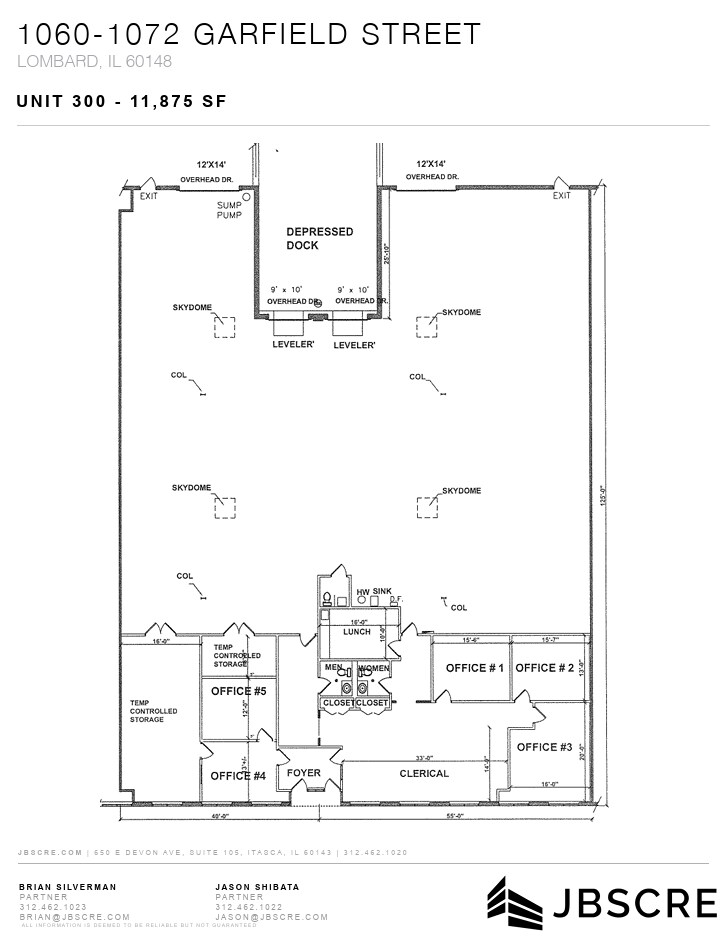 1060 N Garfield St, Lombard, IL for lease Floor Plan- Image 1 of 1