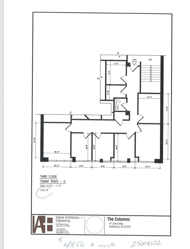 45-47 Orient Way, Rutherford, NJ for lease Floor Plan- Image 1 of 2