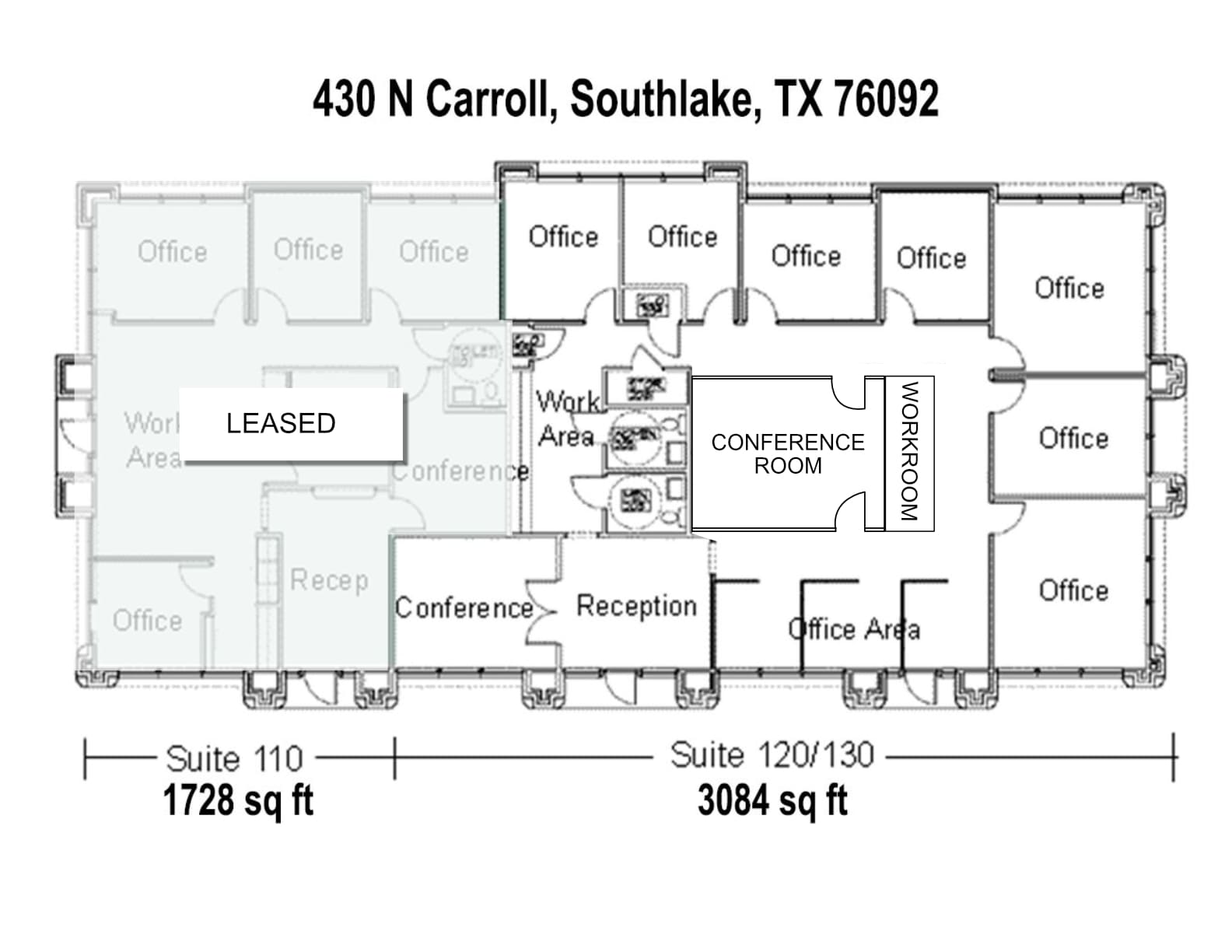 410-430 N Carroll Ave, Southlake, TX for lease Floor Plan- Image 1 of 1