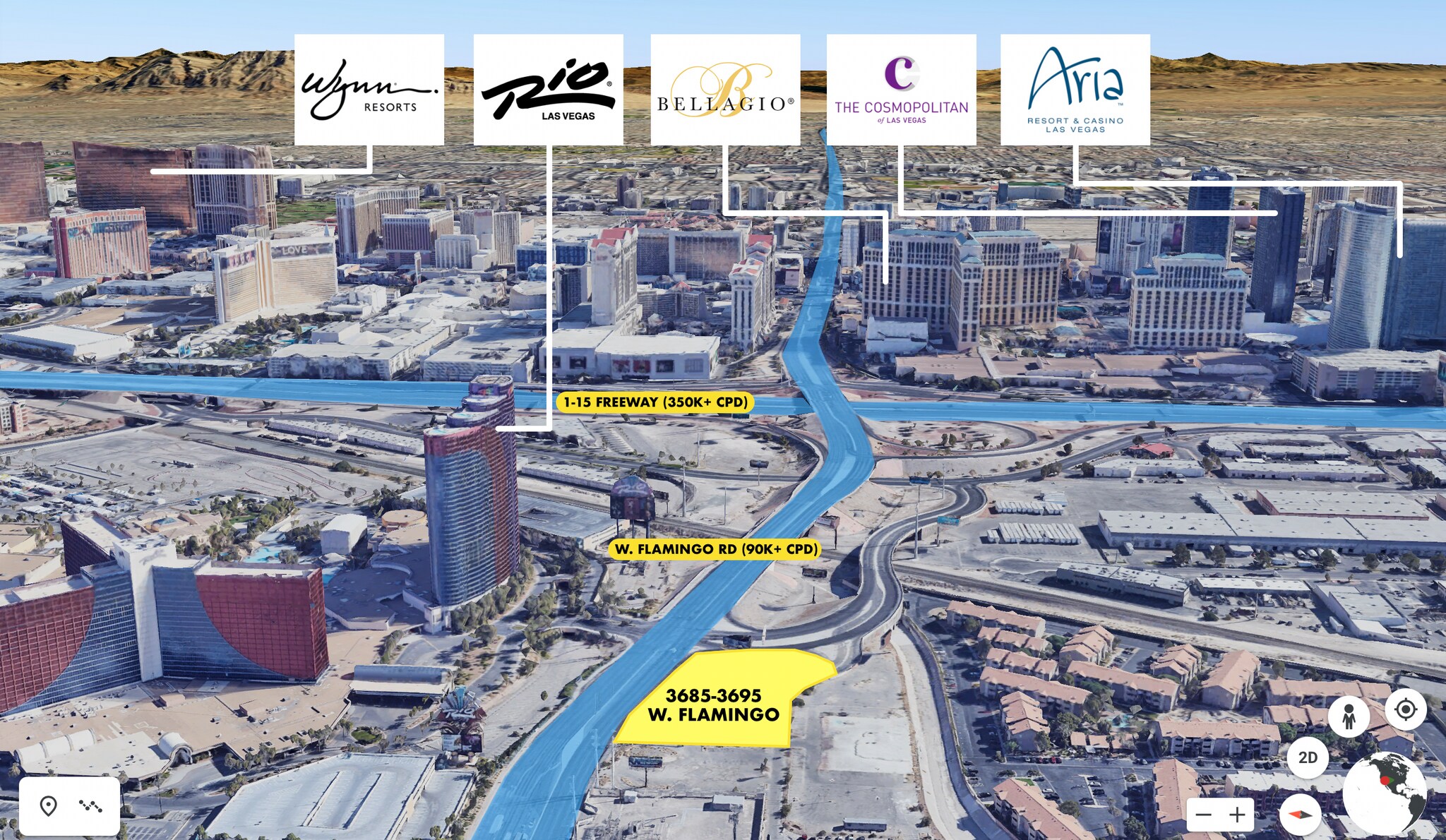 3685 Flamingo Rd, Las Vegas, NV for sale Aerial- Image 1 of 1