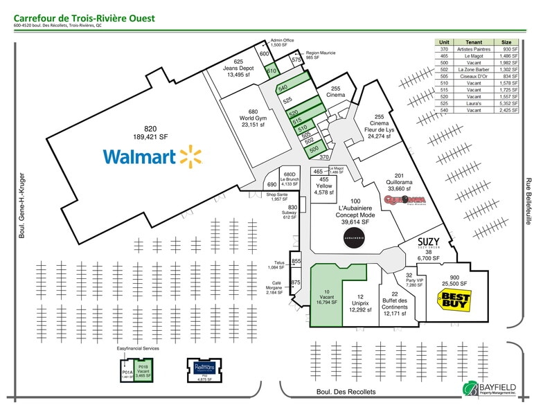 4520 Boul des Recollets, Trois-Rivières, QC for lease - Site Plan - Image 2 of 9