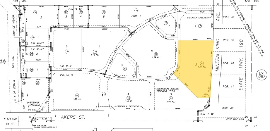 220 S Akers St, Visalia, CA for sale - Plat Map - Image 1 of 9