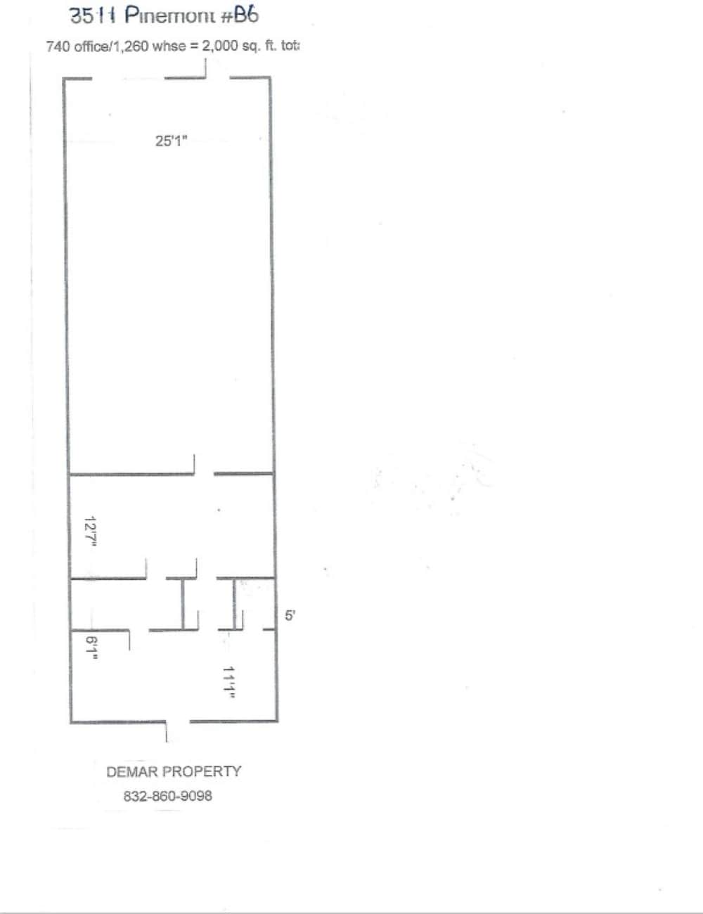 3511 Pinemont Dr, Houston, TX for lease Floor Plan- Image 1 of 1