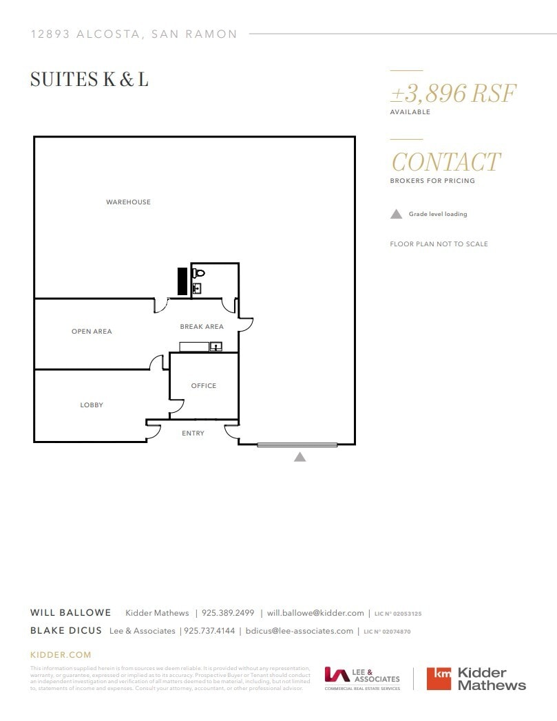 12893 Alcosta Blvd, San Ramon, CA for lease Floor Plan- Image 1 of 1