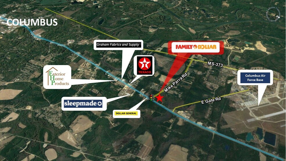 60 Mike Parra Rd, Columbus, MS for sale - Aerial - Image 2 of 8