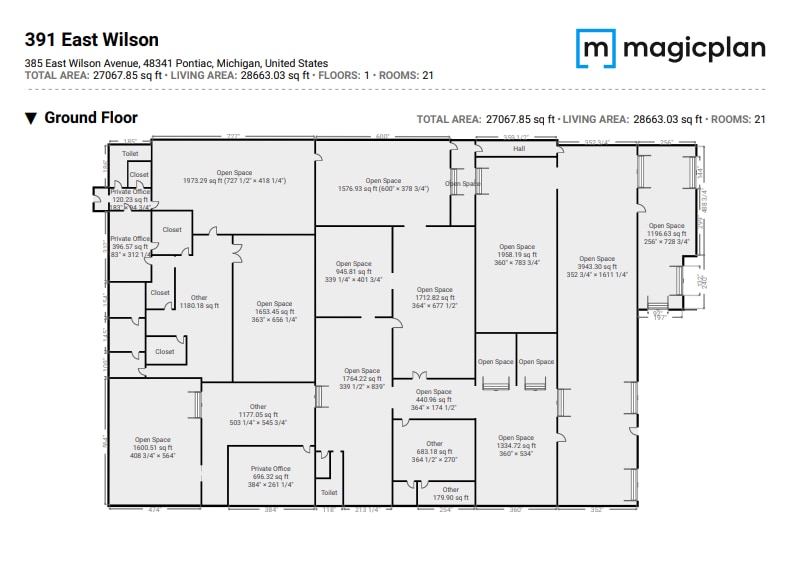 391 E Wilson Ave, Pontiac, MI for lease Floor Plan- Image 1 of 1