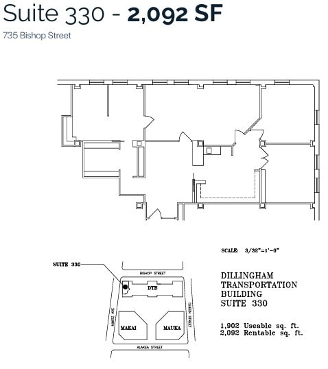 733 Bishop St, Honolulu, HI for lease Floor Plan- Image 1 of 1