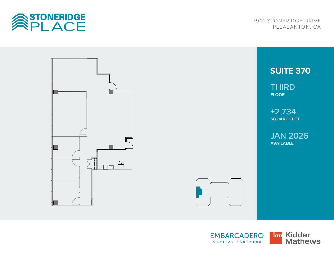 7901 Stoneridge Dr, Pleasanton, CA for lease Floor Plan- Image 1 of 2