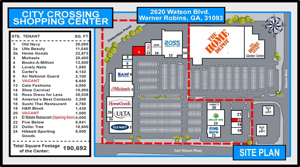 2620-2624 Watson Blvd, Warner Robins, GA for lease - Floor Plan - Image 1 of 6