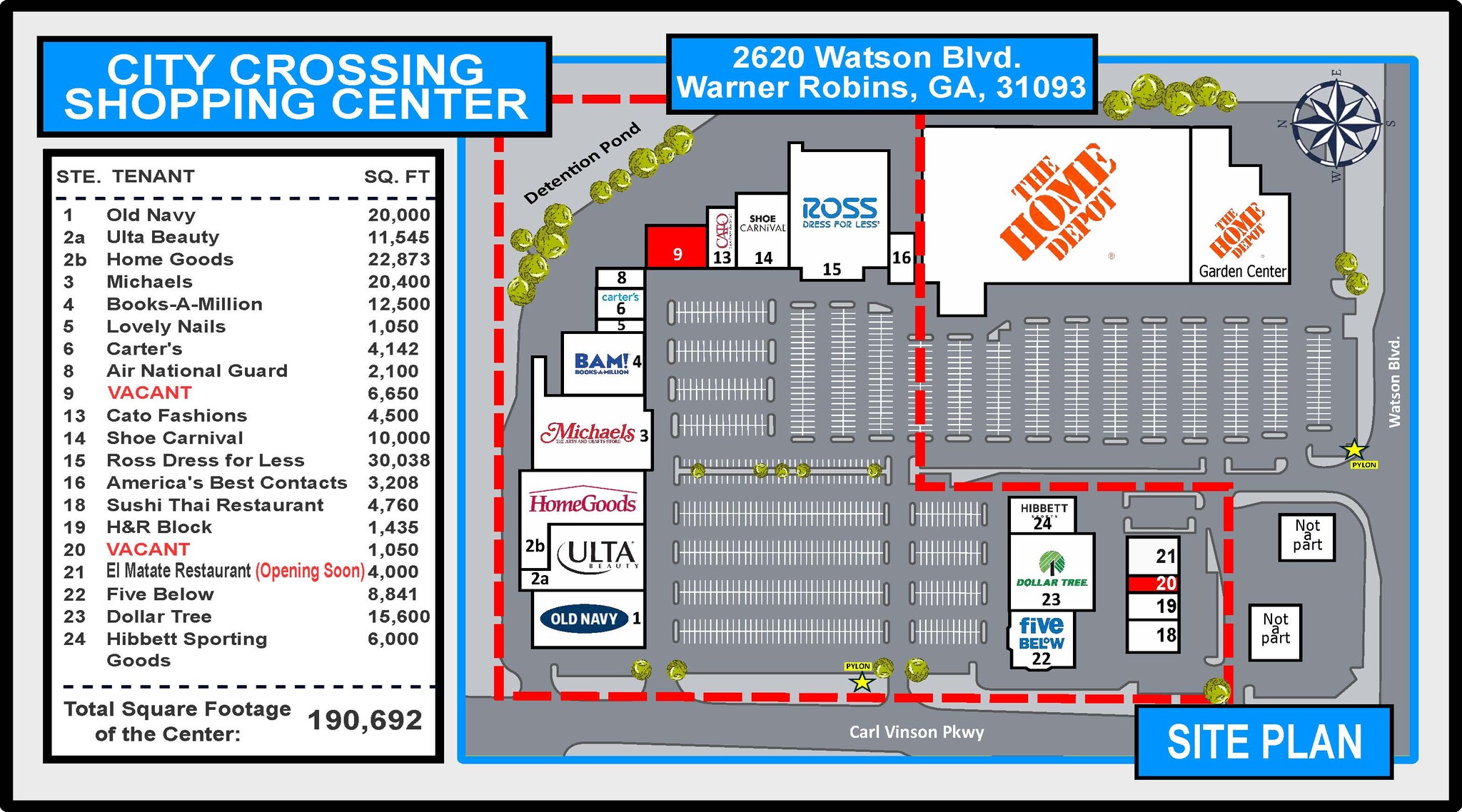 2620-2624 Watson Blvd, Warner Robins, GA for lease Floor Plan- Image 1 of 7