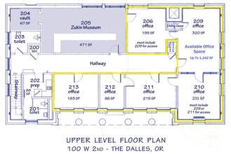 100 W 2nd St, The Dalles, OR for lease Floor Plan- Image 1 of 5