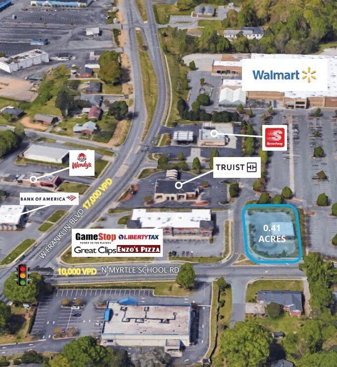 205 N Myrtle School Rd, Gastonia, NC for lease Aerial- Image 1 of 3